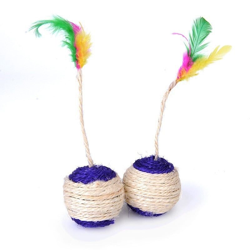 Satisfy Your Cat's Scratching Instincts with the Pet Cat Sisal Scratching Ball Toy