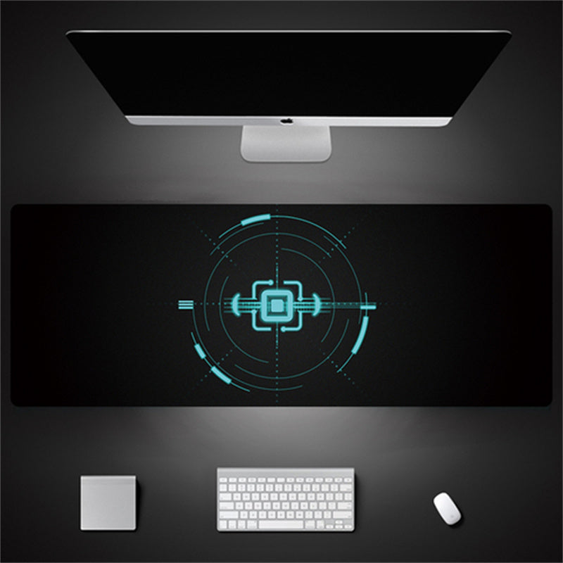 Tech-Tastatur-Maus-Schreibtischunterlage mit übergroßen Nähten im industriellen Stil