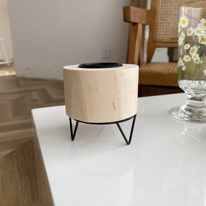 Retro Holz Eisen Kerze 