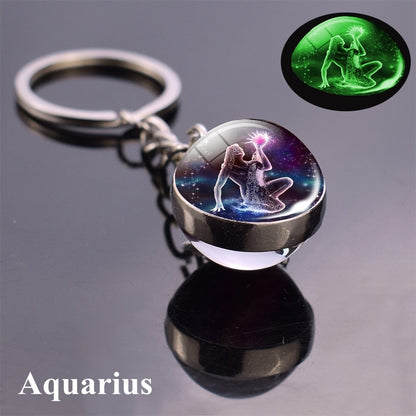 Luminous Zodiac Keychains - Glow in the Dark Birthday Gift
