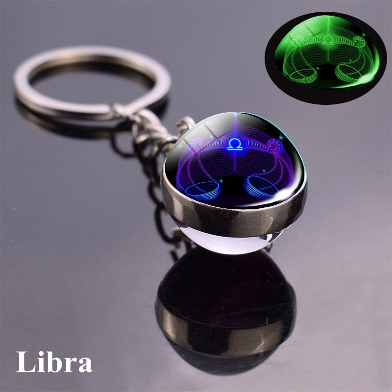 Luminous Zodiac Keychains - Glow in the Dark Birthday Gift