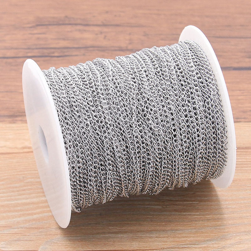 Halskettenketten aus Edelstahl – 5 m, 3 Größen