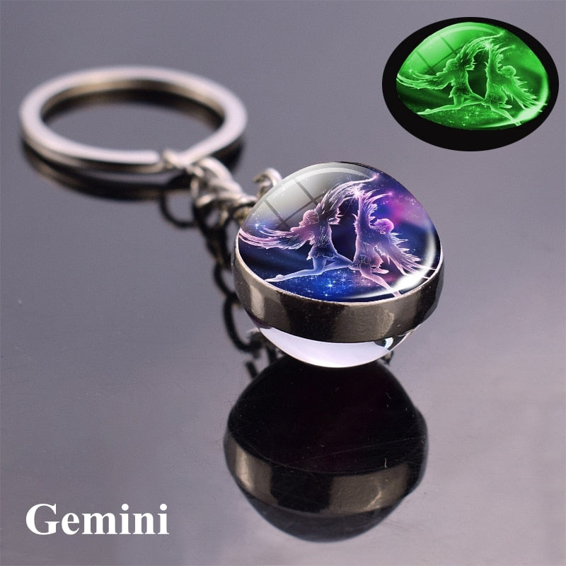 Luminous Zodiac Keychains - Glow in the Dark Birthday Gift