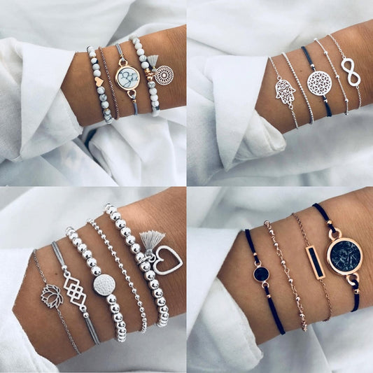 Geometrisches Boho-Armband-Set – Vintage-Stil für Frauen