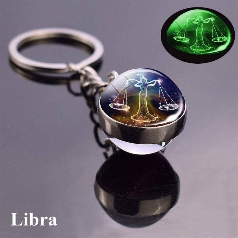 Luminous Zodiac Keychains - Glow in the Dark Birthday Gift