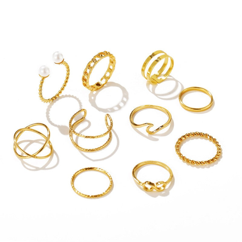 Goldketten-Ring-Set für Damen