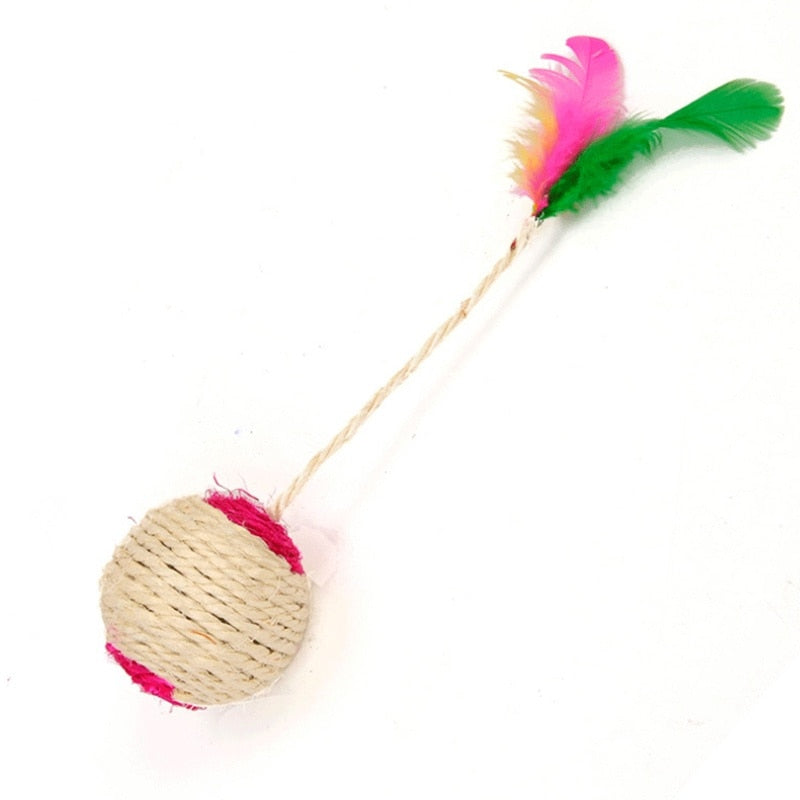 Satisfy Your Cat's Scratching Instincts with the Pet Cat Sisal Scratching Ball Toy