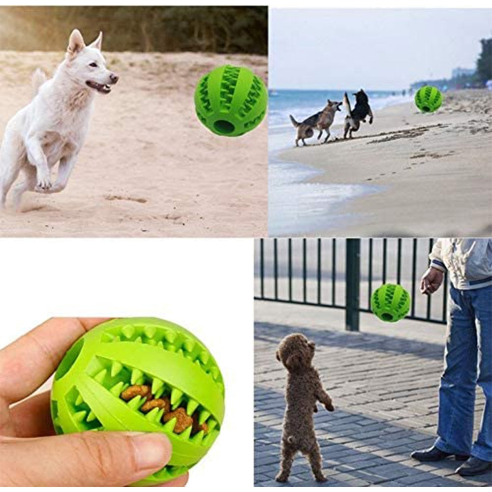 Rubber Snack Ball Toy for Dogs: Fun Tooth-Cleaning Entertainment