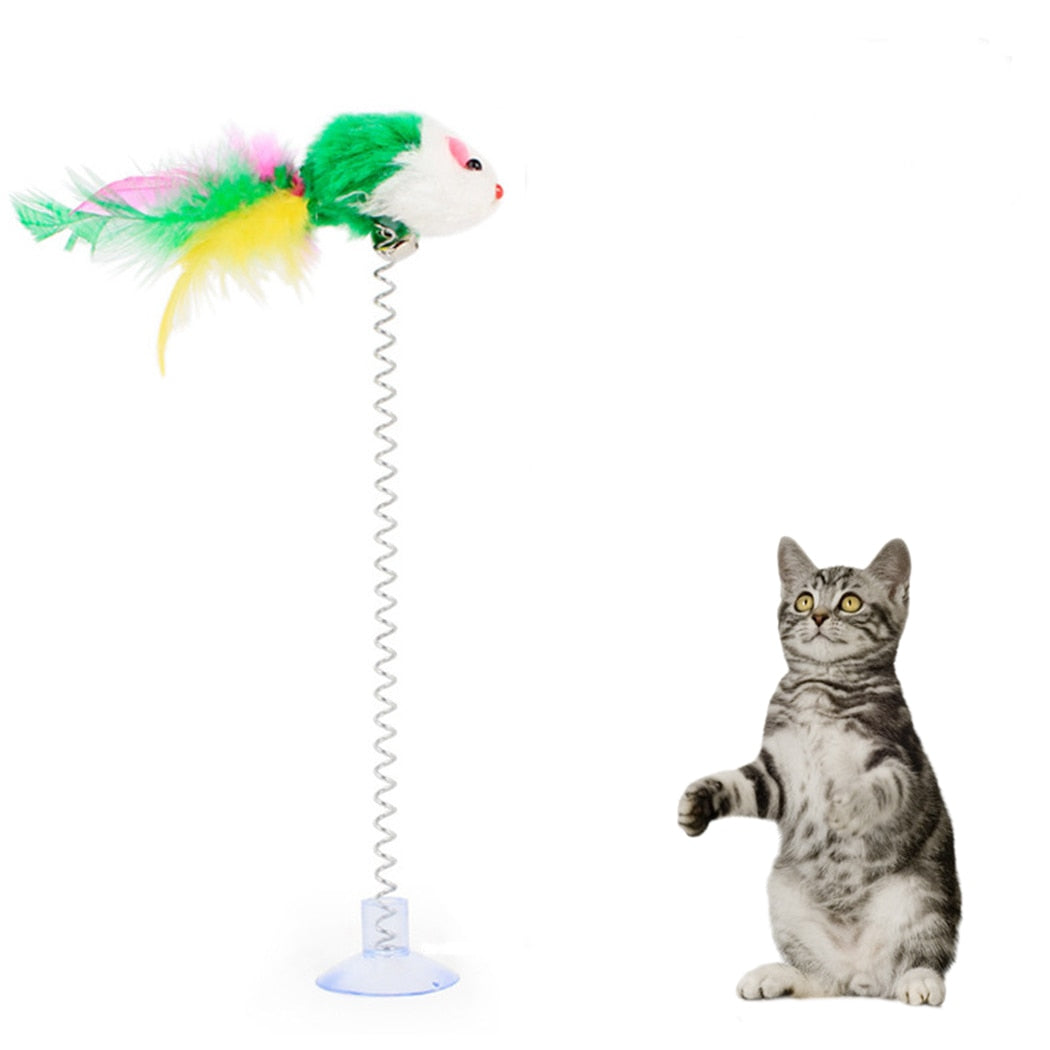 Playful Purrfection: Delight Your Cat with our Colorful Feather Wand and Bell Toy