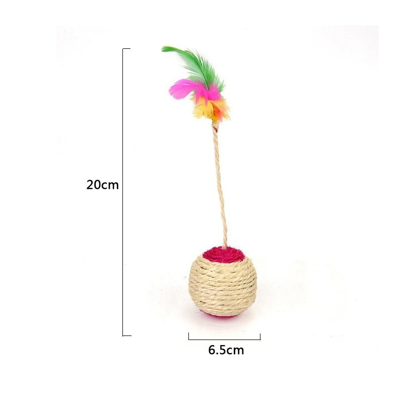 Satisfy Your Cat's Scratching Instincts with the Pet Cat Sisal Scratching Ball Toy