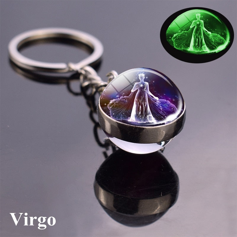 Luminous Zodiac Keychains - Glow in the Dark Birthday Gift