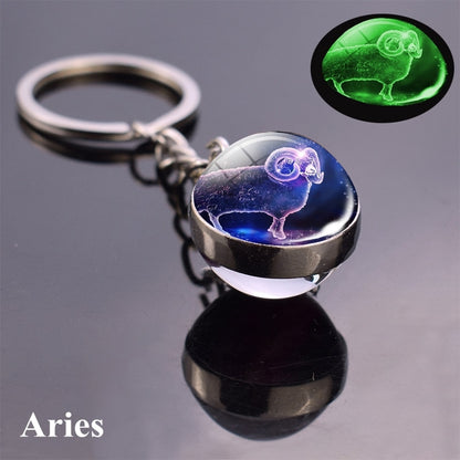 Luminous Zodiac Keychains - Glow in the Dark Birthday Gift