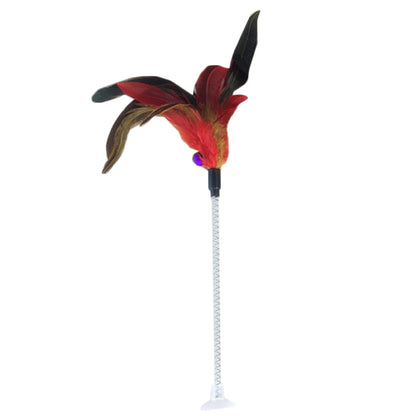 Playful Purrfection: Delight Your Cat with our Colorful Feather Wand and Bell Toy
