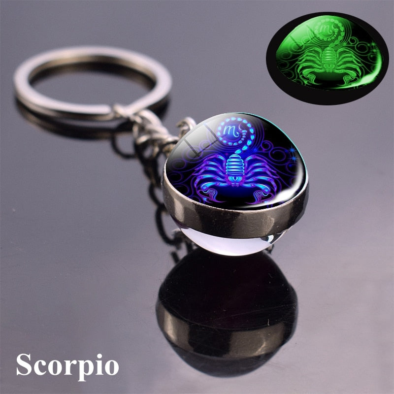 Luminous Zodiac Keychains - Glow in the Dark Birthday Gift