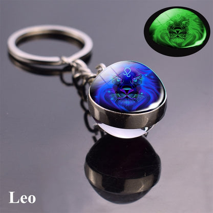 Luminous Zodiac Keychains - Glow in the Dark Birthday Gift