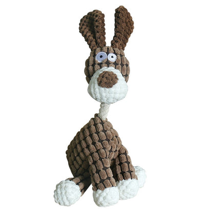 Cute and Durable Donkey-Shaped Corduroy Chew Toy for Dogs - Perfect for Playtime, Training, and Dental Health