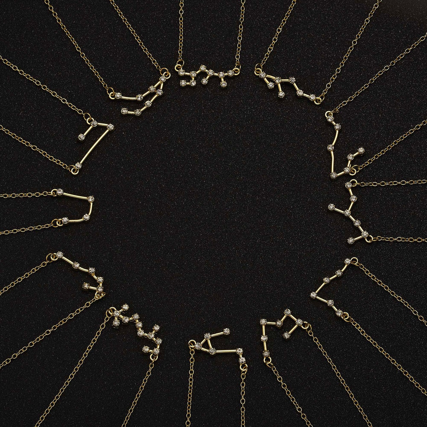 Sternzeichen-Halsketten-Set – 3-teilig mit Karte 