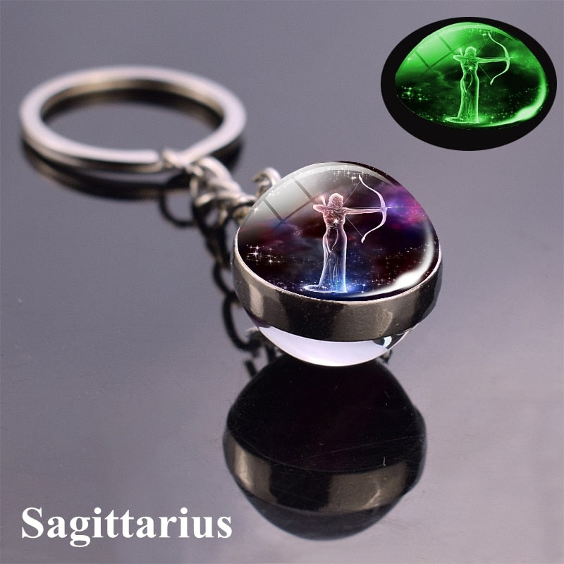 Luminous Zodiac Keychains - Glow in the Dark Birthday Gift