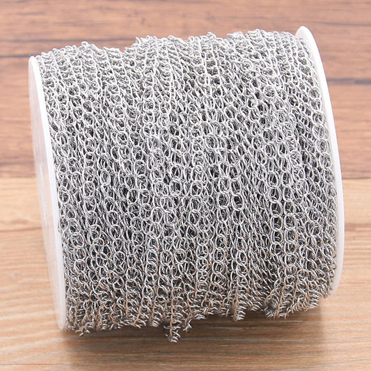 Halskettenketten aus Edelstahl – 5 m, 3 Größen