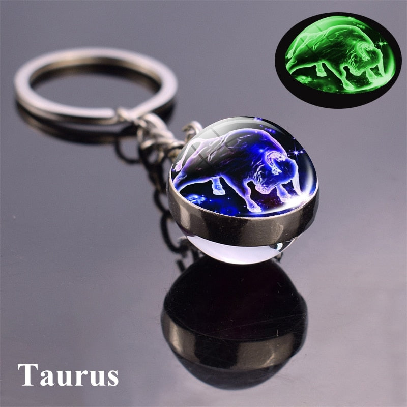 Luminous Zodiac Keychains - Glow in the Dark Birthday Gift