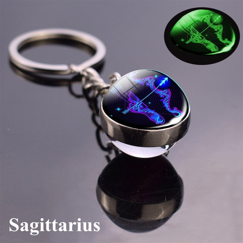 Luminous Zodiac Keychains - Glow in the Dark Birthday Gift
