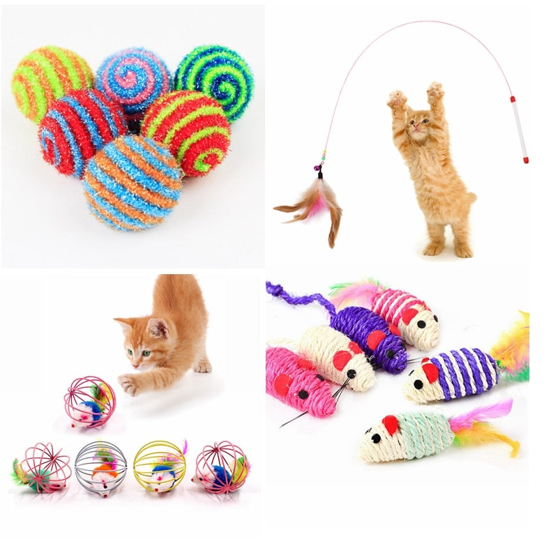 Playful Purrfection: Delight Your Cat with our Colorful Feather Wand and Bell Toy