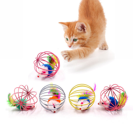 Playful Purrfection: Delight Your Cat with our Colorful Feather Wand and Bell Toy