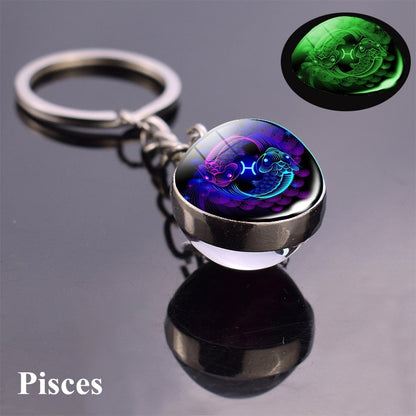 Luminous Zodiac Keychains - Glow in the Dark Birthday Gift