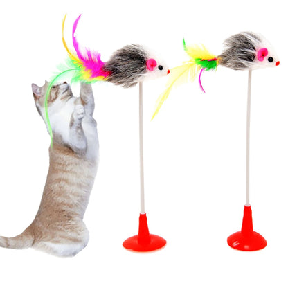 Playful Purrfection: Delight Your Cat with our Colorful Feather Wand and Bell Toy