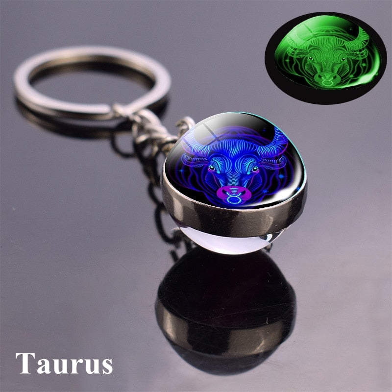 Luminous Zodiac Keychains - Glow in the Dark Birthday Gift