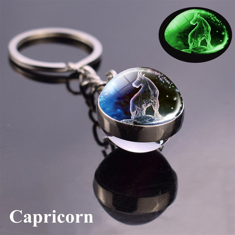 Luminous Zodiac Keychains - Glow in the Dark Birthday Gift