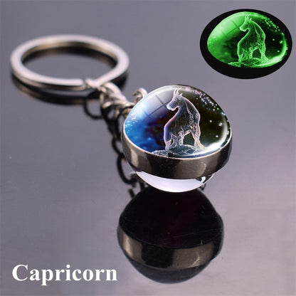 Luminous Zodiac Keychains - Glow in the Dark Birthday Gift