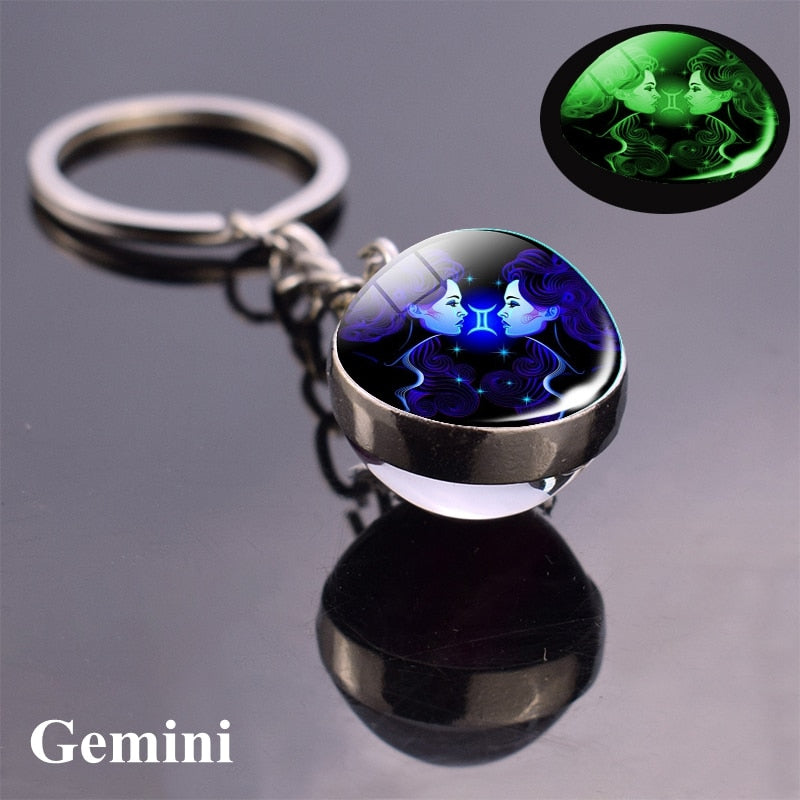 Luminous Zodiac Keychains - Glow in the Dark Birthday Gift