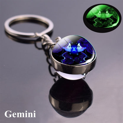 Luminous Zodiac Keychains - Glow in the Dark Birthday Gift