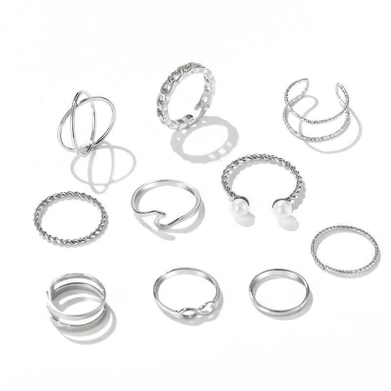 Goldketten-Ring-Set für Damen