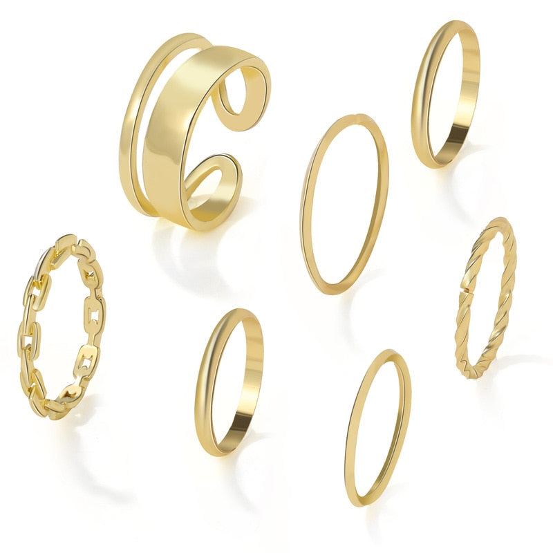 Goldketten-Ring-Set für Damen