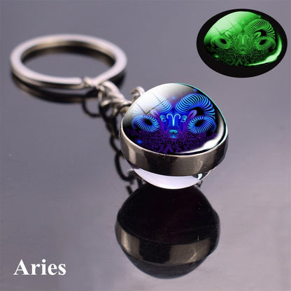 Luminous Zodiac Keychains - Glow in the Dark Birthday Gift