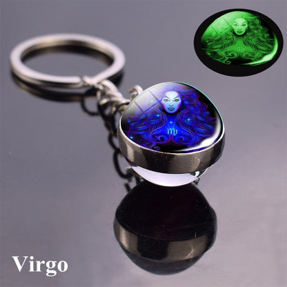 Luminous Zodiac Keychains - Glow in the Dark Birthday Gift