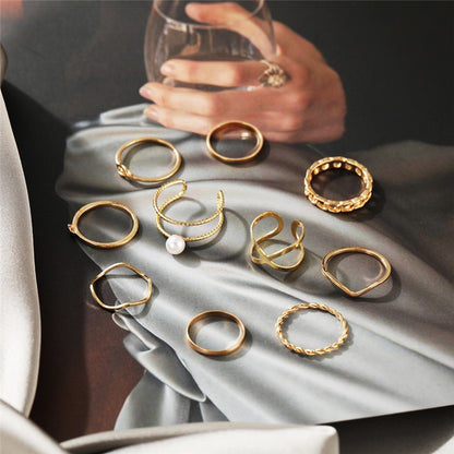 Goldketten-Ring-Set für Damen