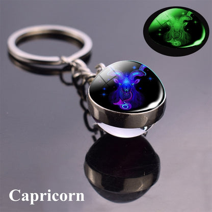 Luminous Zodiac Keychains - Glow in the Dark Birthday Gift