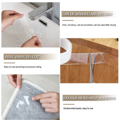 Double-Sided Nano Tape: Transparent, Waterproof Adhesive for Home Decor