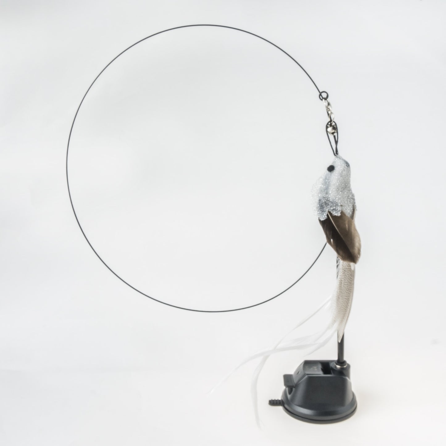 Interactive Hand-Free Bird/Feather Cat Wand with Bell and Powerful Suction Cup - Perfect for Hunting and Exercise Playtime