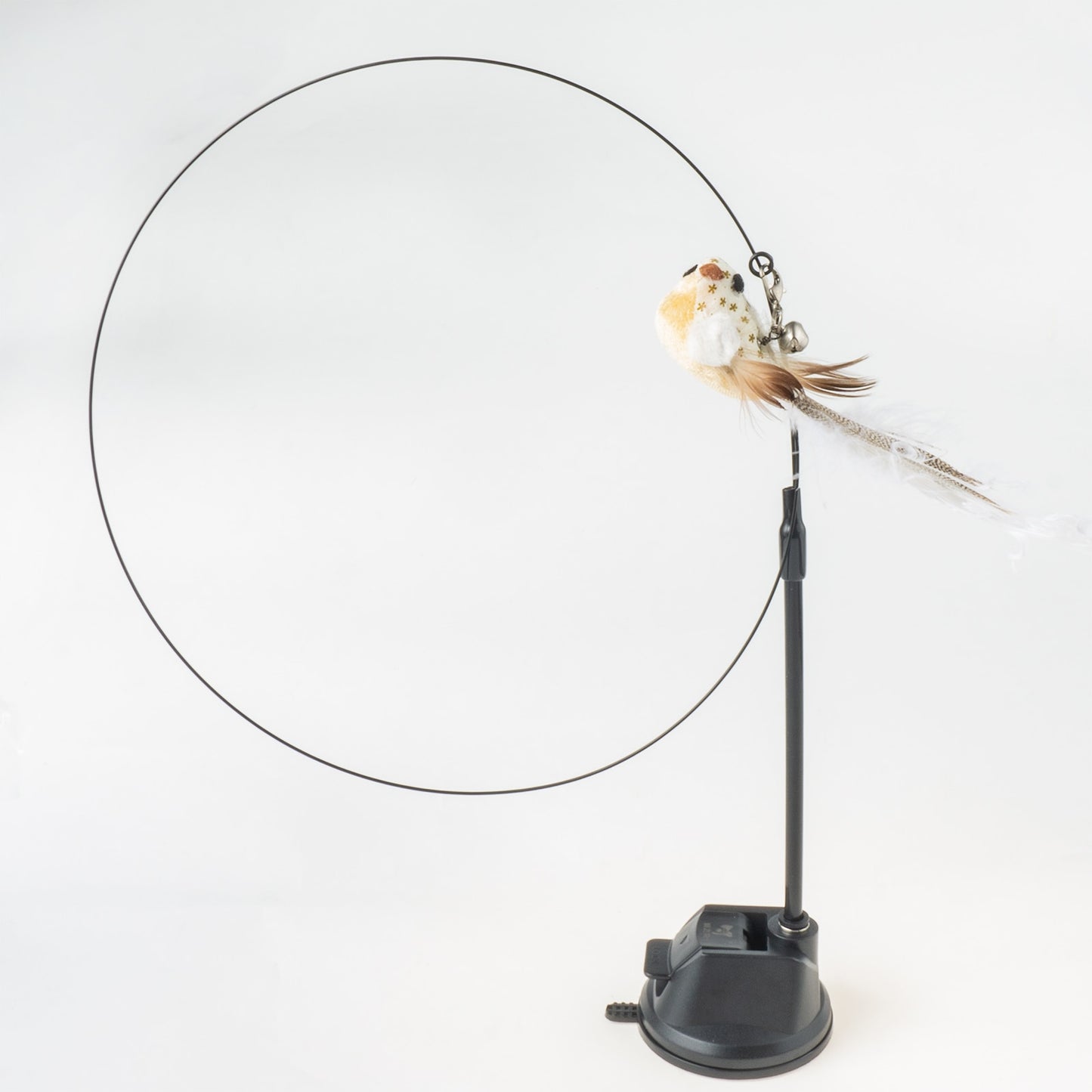 Interactive Hand-Free Bird/Feather Cat Wand with Bell and Powerful Suction Cup - Perfect for Hunting and Exercise Playtime
