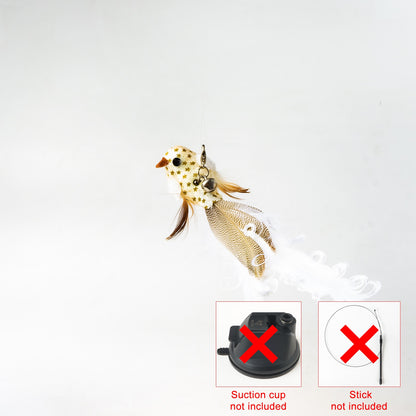 Interactive Hand-Free Bird/Feather Cat Wand with Bell and Powerful Suction Cup - Perfect for Hunting and Exercise Playtime