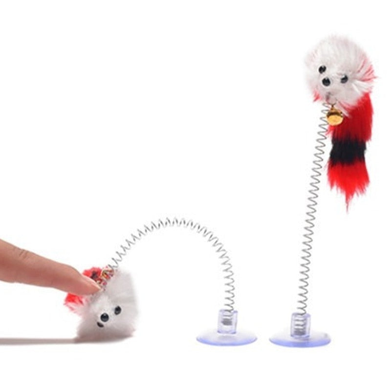 Interactive Cat Toy with Feather Rod, Bell and Mouse