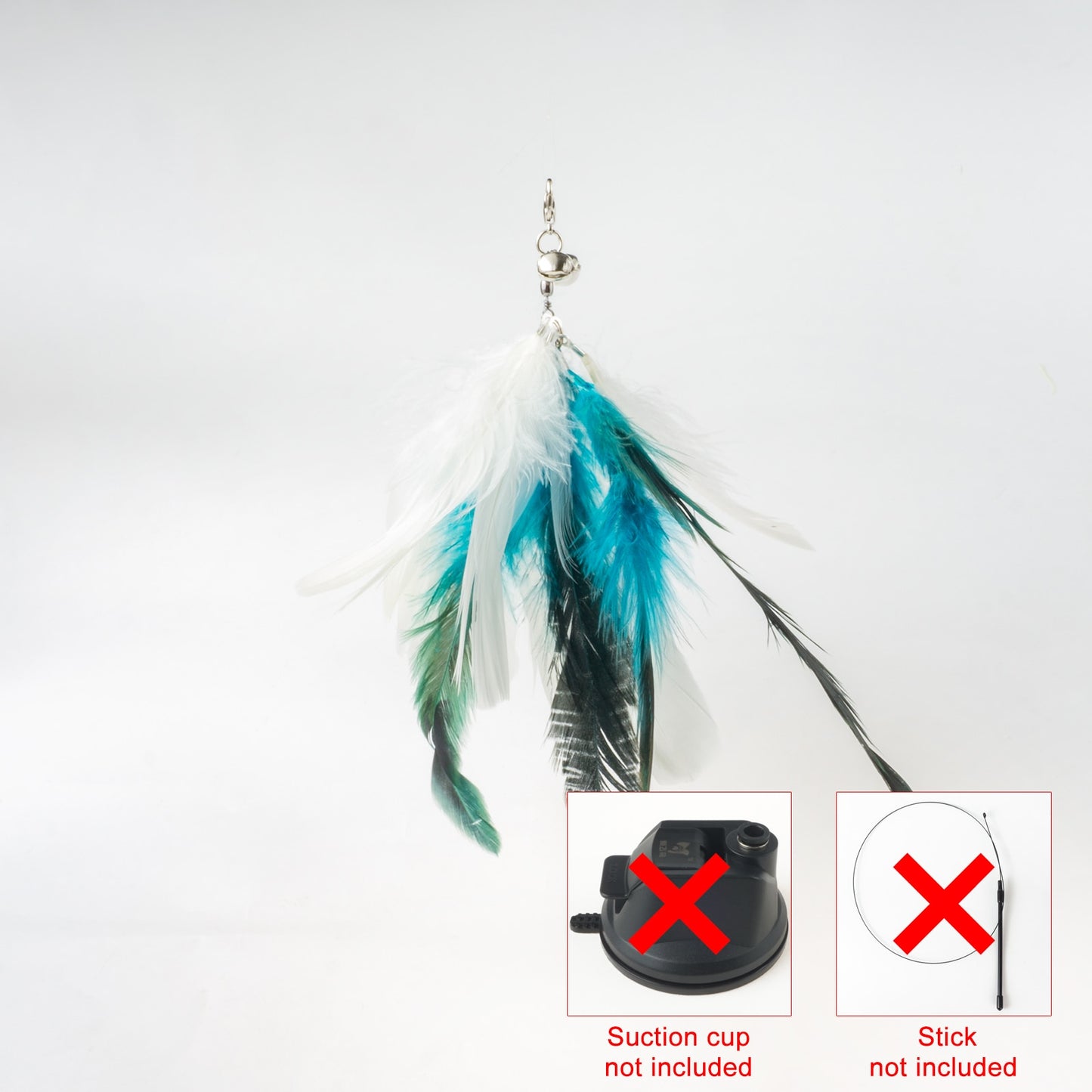 Interactive Hand-Free Bird/Feather Cat Wand with Bell and Powerful Suction Cup - Perfect for Hunting and Exercise Playtime