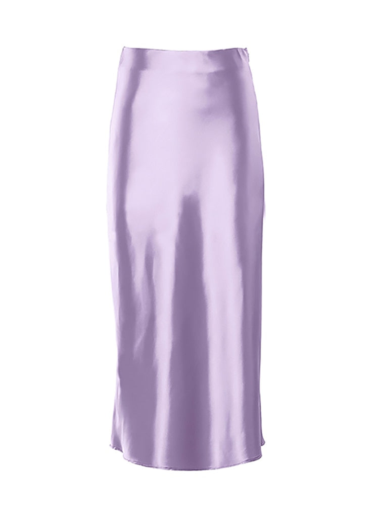 Royal Elegance: 2022 High Waisted Satin Skirt