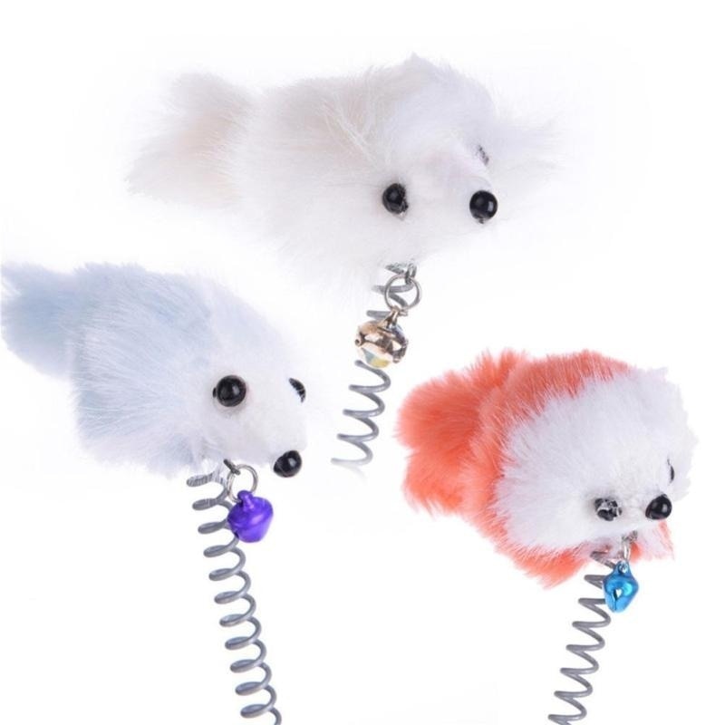 Interactive Cat Toy with Feather Rod, Bell and Mouse