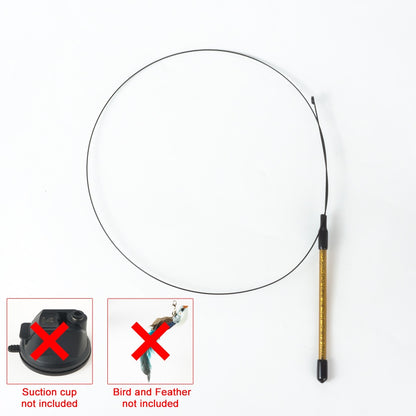 Interactive Hand-Free Bird/Feather Cat Wand with Bell and Powerful Suction Cup - Perfect for Hunting and Exercise Playtime