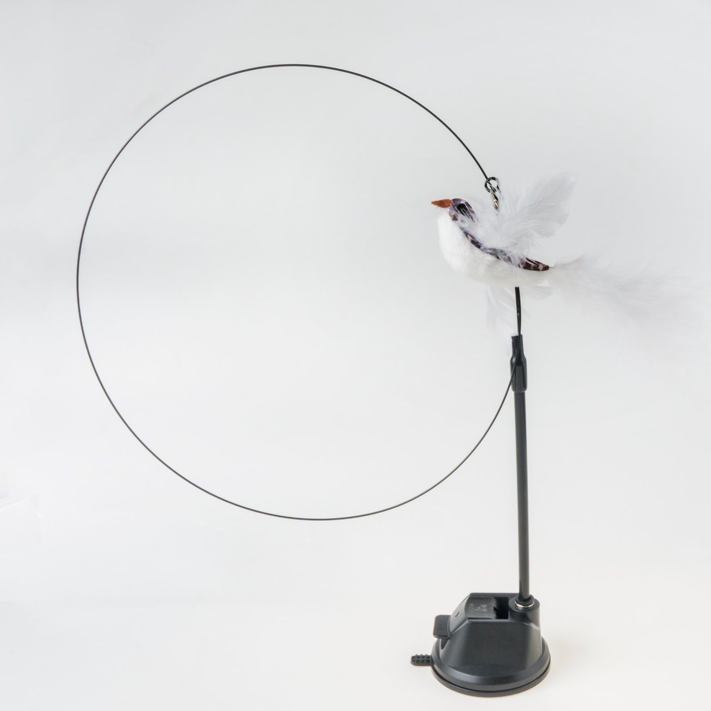 Interactive Hand-Free Bird/Feather Cat Wand with Bell and Powerful Suction Cup - Perfect for Hunting and Exercise Playtime